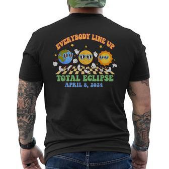Everybody Line Up Solar Eclipse 2024 Total Solar Eclipse Men's T-shirt Back Print | Mazezy