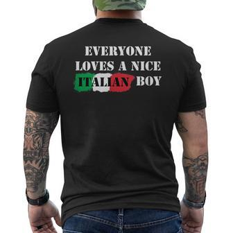 Everyone Loves A Nice Italian Boy Italy Flag Italia Italiano Men's T-shirt Back Print - Thegiftio UK