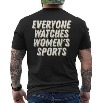 Everyone Watches Women's Sports Feminist Statement Men's T-shirt Back Print - Monsterry