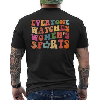 Everyone Watches Women's Sports Retro Feminist Statement Men's T-shirt Back Print - Seseable