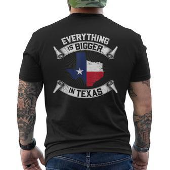 Everything Is Bigger In Texas Texan Flag Men's T-shirt Back Print - Monsterry CA