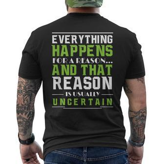 Everything Happens For A Reason Quantum Physics Men's T-shirt Back Print - Monsterry DE