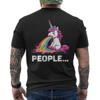 Eww People Cute Unicorn Men's T-shirt Back Print - Thegiftio UK