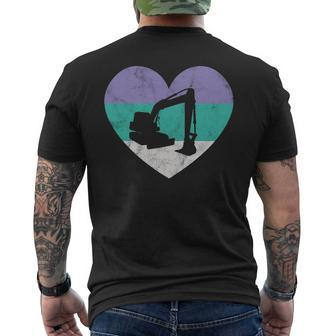 Excavator Construction Retro Cute Men's T-shirt Back Print | Mazezy