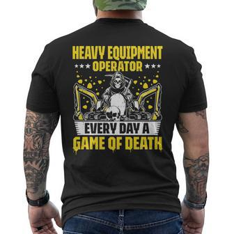 Excavator Driver Game Of Death Heavy Equipment Operator Men's T-shirt Back Print | Mazezy