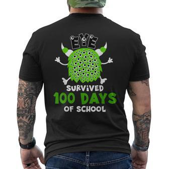 Eye Survived 100 Days Cute Monster 100 Days Of School Men's T-shirt Back Print - Monsterry CA