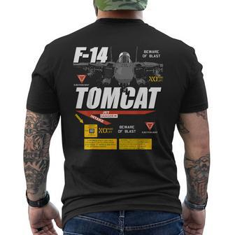 F-14 Tomcat Naval Fighter Jet Diagram Graphic Men's T-shirt Back Print - Seseable