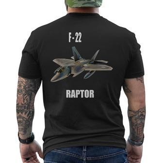 F-22 Raptor Aircraft Airplane Military Men's T-shirt Back Print - Monsterry