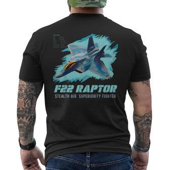 F-22 Raptor Fighter Jet Military Airplane Pilot Veteran Day Men's T-shirt Back Print - Thegiftio