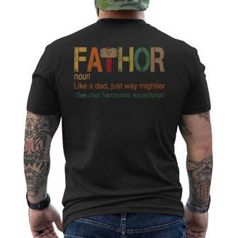 Fa-Thor Like Dad Just Way Mightier Hero Fathers Day Men's T-shirt Back Print - Thegiftio UK