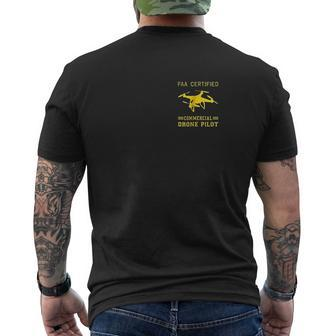 Faa Licensed Commercial Uas Pilot Drone Mens Back Print T-shirt - Thegiftio UK