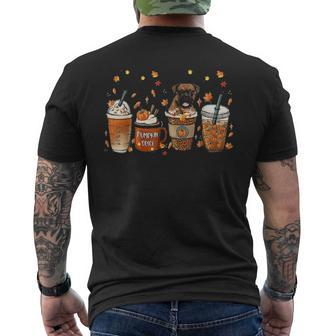 Fall Coffee Pumpkin Spice Latte Iced Autumn Boxer Men's T-shirt Back Print | Mazezy DE
