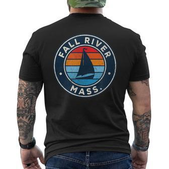 Fall River Massachusetts Ma Vintage Sailboat Retro 70S Men's T-shirt Back Print - Monsterry CA