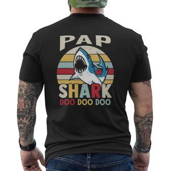 Family 365 Fathers Day Pap Shark Grandpa Men Mens Back Print T-shirt | Mazezy
