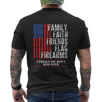 Family Faith Friends Flag Firearms American Flags Mens Back Print T-shirt - Thegiftio