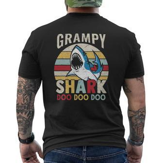 Family Father's Day Grampy Shark Grandpa Men Mens Back Print T-shirt | Mazezy