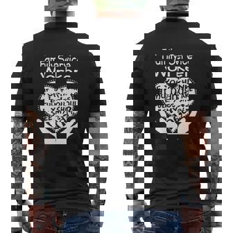 Family Service Worker Full Heart Job Mens Back Print T-shirt - Thegiftio UK