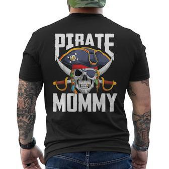 Family Skull Pirate Mommy Jolly Roger Crossbones Flag Men's T-shirt Back Print - Thegiftio