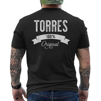 Family Surname Torres Reunion Last Name Tag Men's T-shirt Back Print - Seseable