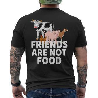 Farm Animal Friends Are Not Food Men's T-shirt Back Print - Monsterry DE