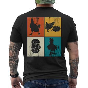 Farm Animal Lover Farmer Retro Chicken Men's T-shirt Back Print | Mazezy