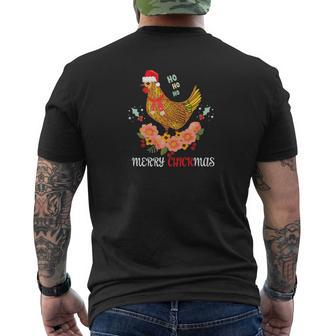 Farm Chicken Hippie Christmas Farmer Tee Mens Back Print T-shirt - Seseable