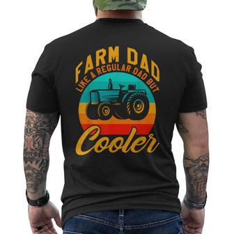 Farmer Dad Like Regular But Cooler Retro Vintage Fathers Day Men's T-shirt Back Print - Monsterry