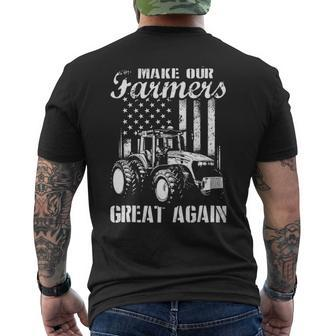 Make Our Farmers Great Again Retro Vintage Farming Men's T-shirt Back Print | Mazezy