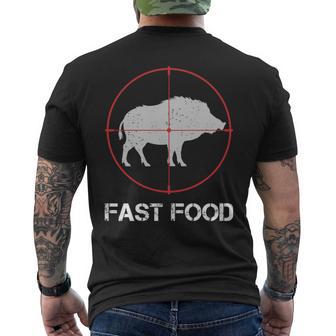 Fast Food Wildschweinjagd Lustige Tierwelt Jäger Papa T-Shirt mit Rückendruck - Geschenkecke