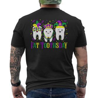 Fat Toothsday Dental Mardi Gras Dentist Hygienist Rdh Mens Back Print T-shirt - Seseable