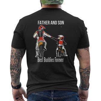 Father & Son Motocross Dirt Bike Motorcycle Mens Back Print T-shirt | Mazezy