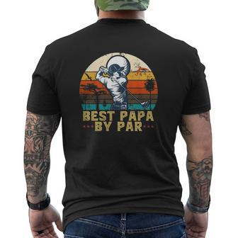 Father Best Papa By Par Day Mens Back Print T-shirt | Mazezy