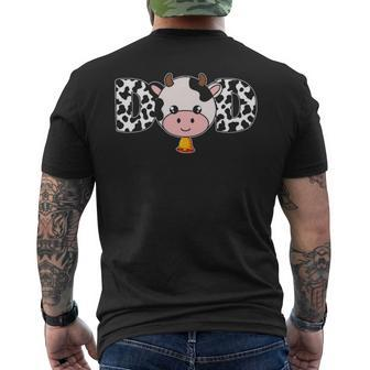 Father Cow Dad Farming Birthday Matching Men's T-shirt Back Print | Mazezy