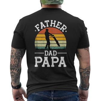 Father Dad Papa Fathers Day Best Daddy Ever Retro Sunset Men's T-shirt Back Print - Thegiftio UK