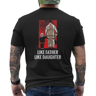Like Father Like Daughter Firefighter Mens Back Print T-shirt | Mazezy