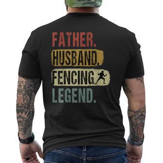 Father Husband Fencing Legend Fencing Dad Father's Day Men's T-shirt Back Print - Monsterry UK