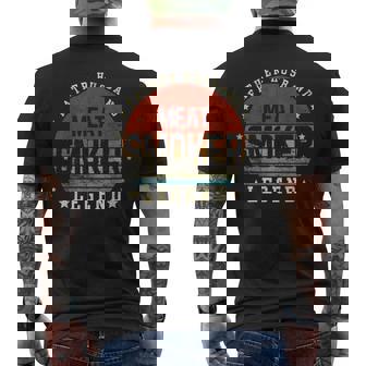 Father Husband Meat Smoker Legend Grilling Dad Father's Day Men's T-shirt Back Print - Thegiftio UK
