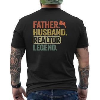 Father Husband Realtor Legend Men Vintage Real Estate Agent Mens Back Print T-shirt | Mazezy AU