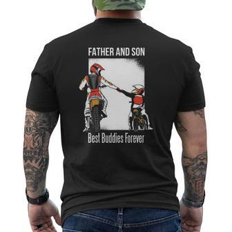 Father And Son Best Buddies Forever Fist Bump Dirt Bike Mens Back Print T-shirt | Mazezy