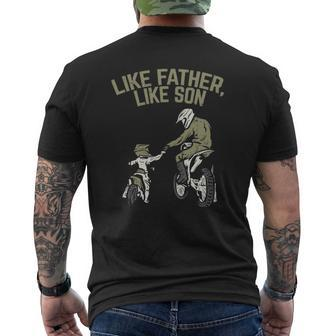 Like Father Son Dirt Bike Matching Motocross Boys Men Mens Back Print T-shirt | Mazezy DE
