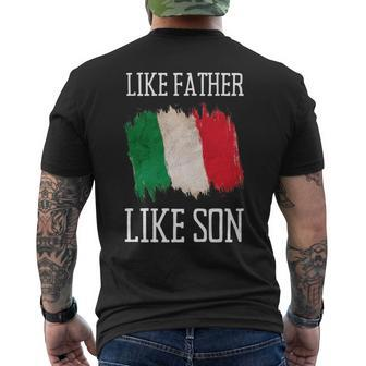 Like Father Like Son Italian Heritage Origin Father's Day Men's T-shirt Back Print - Monsterry AU
