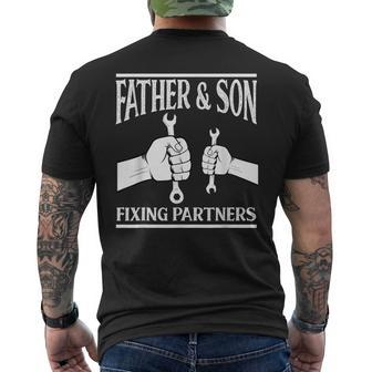 Father And Son Mechanic Father's Day Men's T-shirt Back Print - Monsterry AU