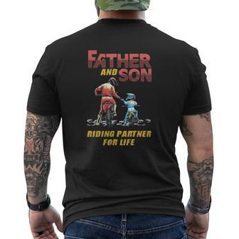 Father And Son Riding Partner For Life Mens Back Print T-shirt | Mazezy