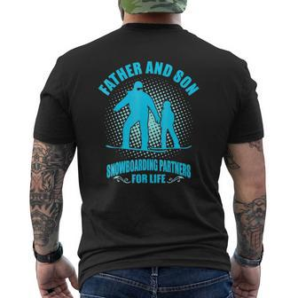 Father Son Snowboarding Partners For Life Father's Day Mens Back Print T-shirt | Mazezy CA