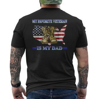 Father Veterans Day My Favorite Veteran Is My Dad Mens Back Print T-shirt | Mazezy