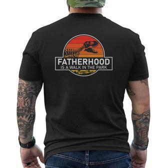 Fatherhood Is A Walk In The Park Mens Back Print T-shirt | Mazezy