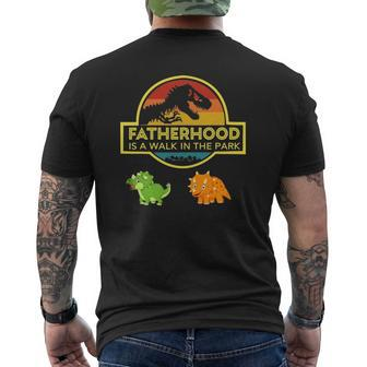 Fatherhood Is A Walk In The Park Mens Back Print T-shirt | Mazezy