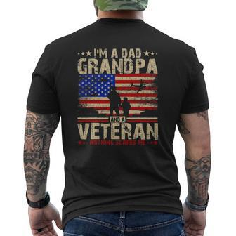Father's Day 4Th Of July I'm A Dad Grandpa And A Veteran Mens Back Print T-shirt | Mazezy AU