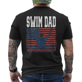Father's Day 4Th Of July Swim Dad American Us Flag Men's T-shirt Back Print - Thegiftio UK