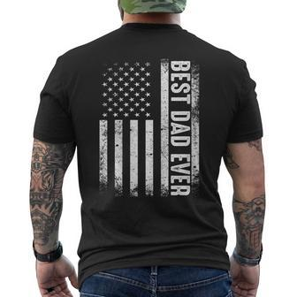Father's Day Best Dad Ever With Us American Flag Dad Day Men's T-shirt Back Print - Seseable
